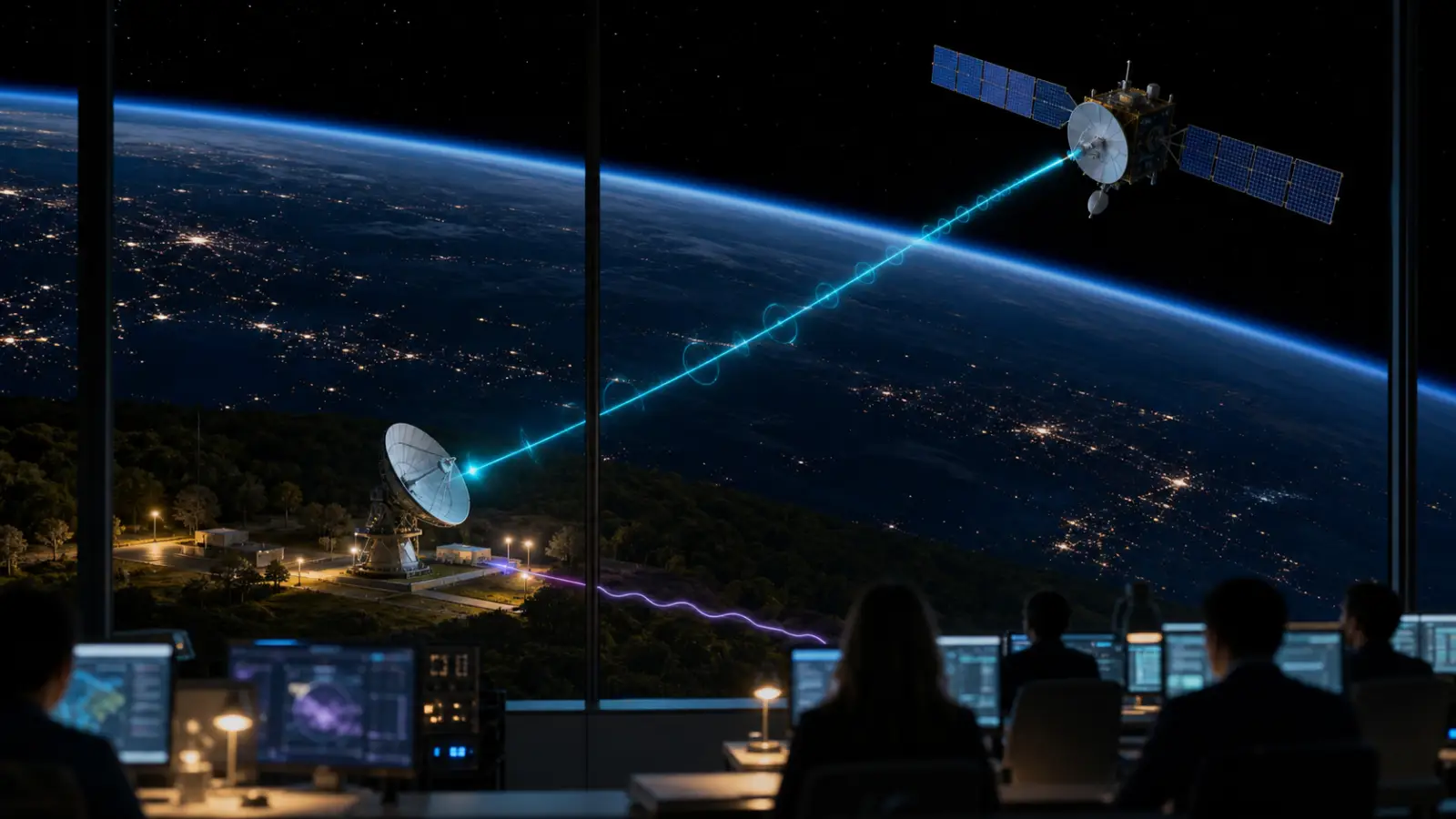 卫星、地面站与任务控制中心共同组成星地协同运营链路
